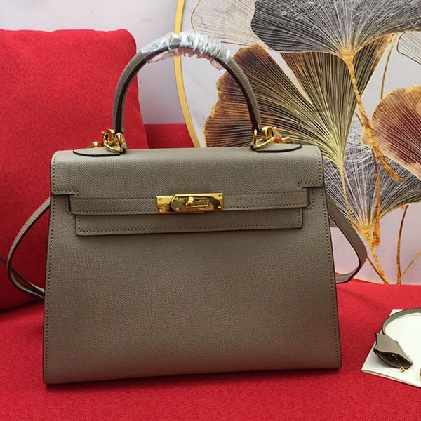 quality tote bags women handbags cowhide leather gold hardware removable strap key latch inside fashion letters palmar pattern plain crossbo